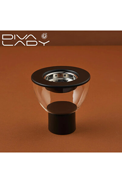 Dania مبخرة زجاجية شفافة بقاعدة معدنية فاخرة وغطاء أنيق – مقاس 14 سم ✨