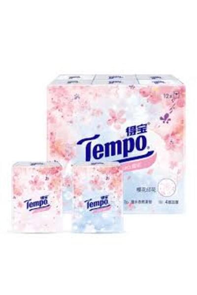 Tempo T0131 مناديل جيب صغيرة (طبعة زهرة الكرز) 12 عبوة صغيرة