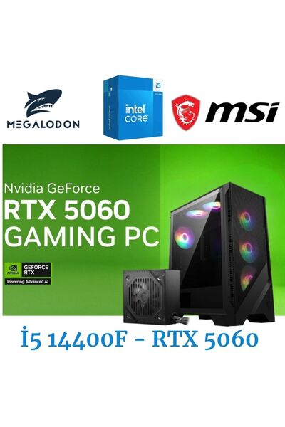 MEGALODON Meg X01 Nvidia GeForce RTX 5060 14. Nesil İntel i5-14400F Oyuncu Ma...