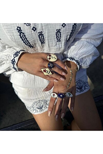 Xui Trend Model Zra Sezon 3’lü Yüzük Seti 3 Adet -3’lü Palmiye Çiçeği Çelik Y...