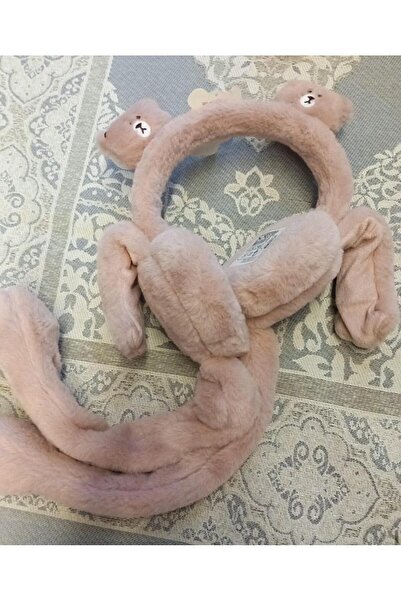 skycott Căști de pluș cu urechi mobile, căști de iarnă de pluș cu urechi de iepure, cu pompă și sunet, în formă de lună