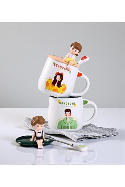 lstri Gift Children's Cute Mug Cartoon Beautifully Designed for Girls and Boys with Lid and Spoon