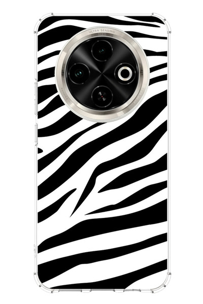 TechTree حافظة سيليكون متوافقة مع تصميم زيبرا مطبوع لهاتف تكنو سبارك 30C