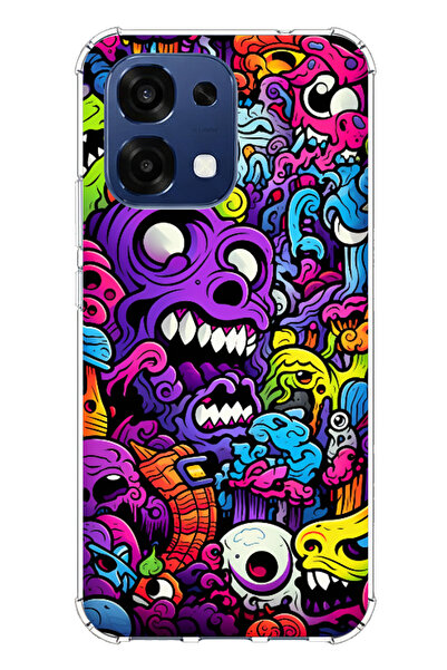 TechTree حافظة سيليكون متوافقة مع هاتف Oppo A6 PRO من Psychedelic Colorful Mo...