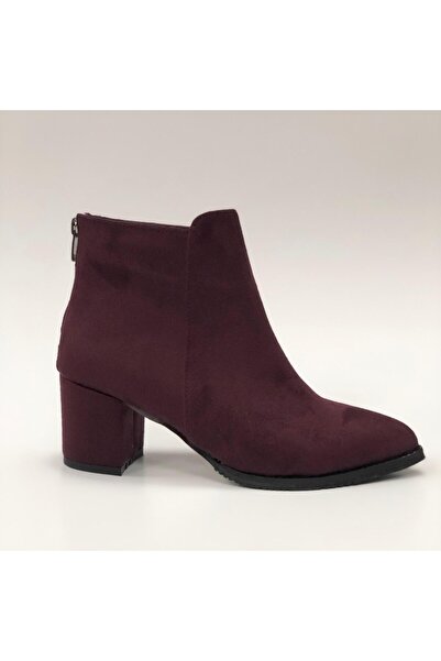 Hg Ayakkabı Melanie Bordo Suede 5 cm Heel Shoes