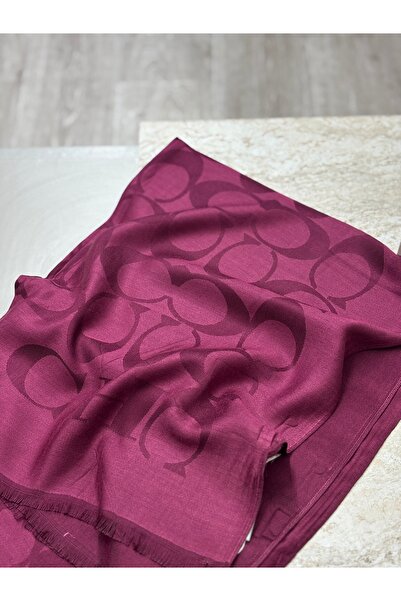 Şalcı Büyük c desen pamuklu YÜN İPEK şal uzun etiketli bordo