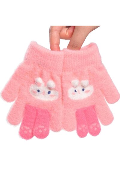 skycott μαλακά βελούδινα γάντια για κορίτσια 4-8 ετών με φιγούρα κουνελιού