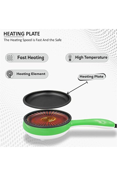 BORTONY 2-in-1 Automatic Egg Boiler, 7-egg Non-Stick Electric Cooker - Green