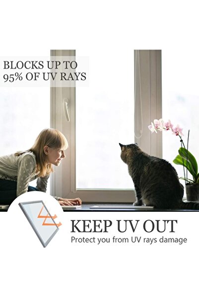 Today Idea Frosted Window Privacy Film, Heat Control UV Blocking, White Frosted 60x200 cm