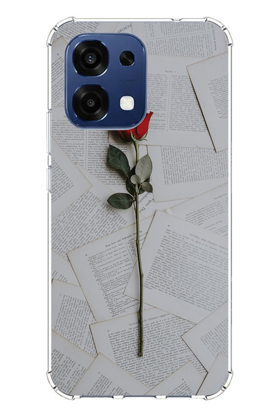 TechTree حافظة سيليكون متوافقة مع هاتف اوبو A6 برو باللون الأحمر الوردي مطبوع