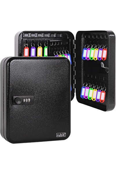RUBIK صندوق تخزين مفاتيح معدني مزود بقفل تركيبي، سعة 48 مفتاحًا، RBN-48SKW (أ...