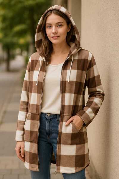 Tenra Women's Long Fleece Cardigan Wide Fit