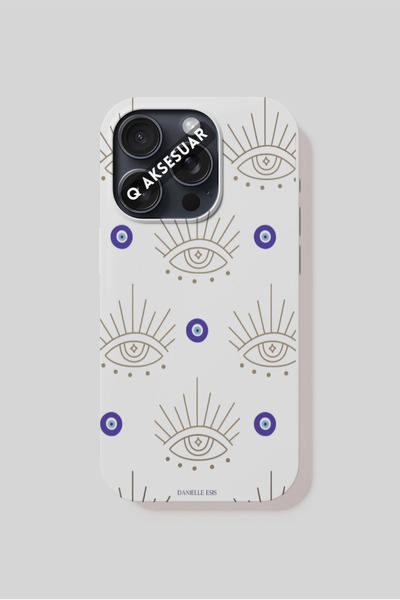 Q Aksesuar iPhone 7 Plus Compatible Drawing Eye Design Phone Case - White