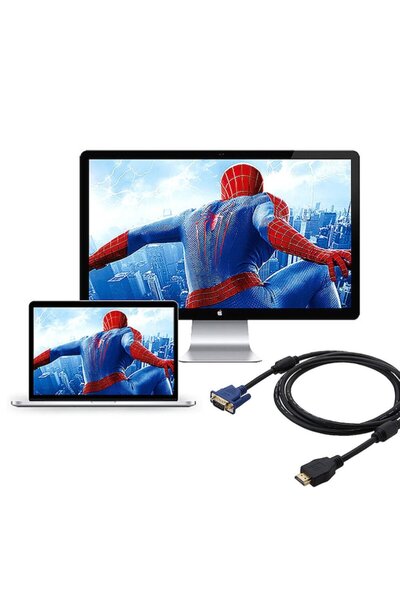 OEM HDMI to VGA cable 1024p Black, compatible with PC, DVD and HDTV