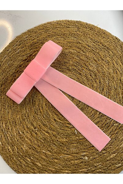 MADE BY PERİ مشبك شعر مخملي بذيل طويل على شكل فيونكة –