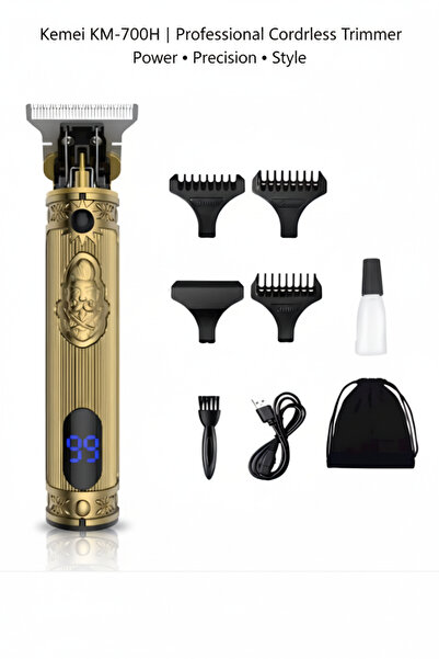 Kemei Beard & Hair Trimmer – Rechargeable Grooming Tool for Men with Precision Blades