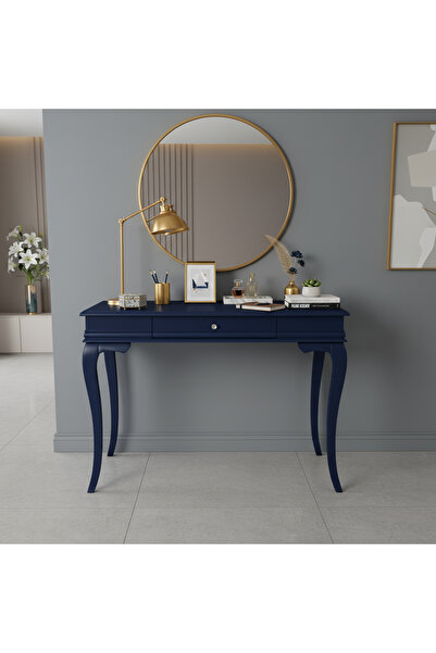 Wooding Mobilya 90 Cm Masif Rustik Lacivert Dresuar