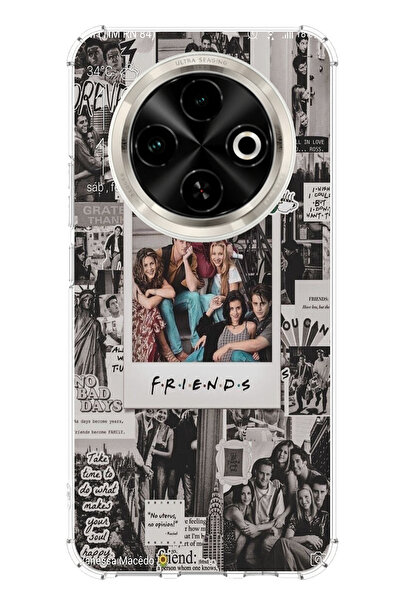 TechTree Tecno Spark 30C Compatible Friends Nostalgia Designed Printed Silicone Case