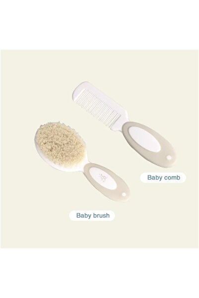 OEM Delicate Baby Care Kit - Ultra-Soft Comb & Brush, Non-Toxic, 0% BPA, Light Gray
