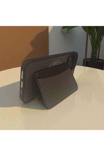 RONA STORE iPhone 14 Pro Max Compatible Rona Magcarbon Fiber Texture Magnetic Case + Card Holder Wallet