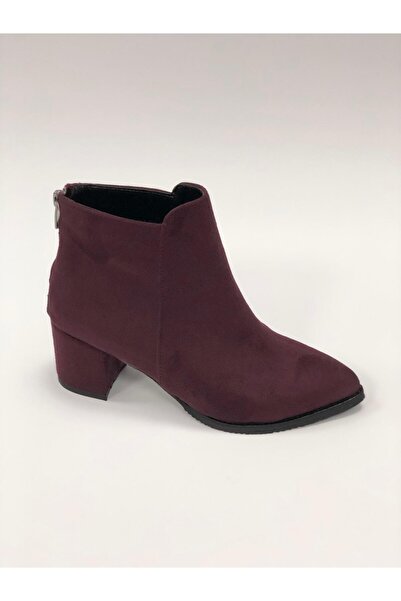 Hg Ayakkabı Melanie Bordo Suede 5 cm Heel Shoes