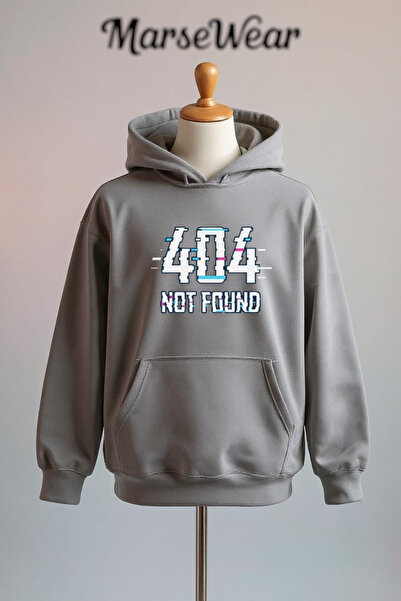 Vordevia 404 Не е намерено, щом не се намери, Памучен суичър с принт, 3-нишко...