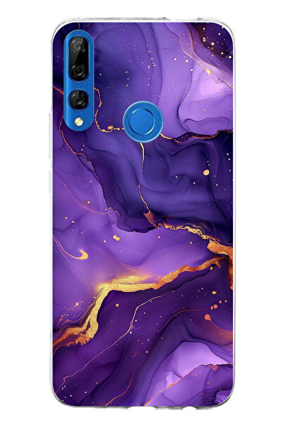 TechTree حافظة سيليكون متوافقة مع هاتف Honor 9X من حجر الجمشت والرخام الأرجوا...