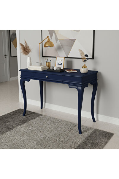 Wooding Mobilya 80 Cm Masif Rustik Lacivert Dresuar
