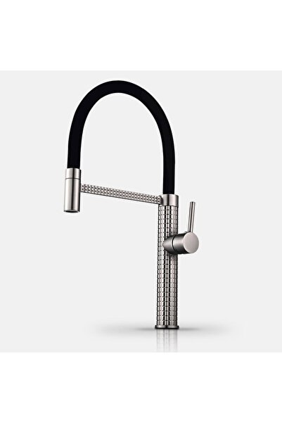 NO BRAND Kitchen faucet with flexible pull-out spray, chrome