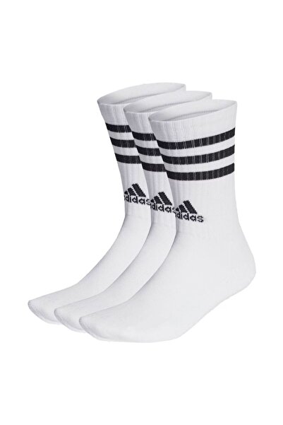 adidas Unisex cotton blend socks set, 3 pairs, White, One Size