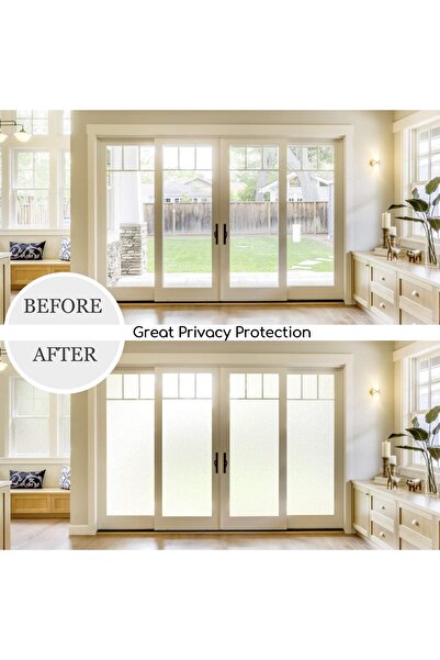 Today Idea Frosted Window Privacy Film, Heat Control UV Blocking, White Frosted 60x200 cm