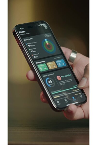 porodo Wearable Smart Ring Size 11 - Silver (Health Tracker, IP68)