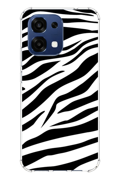 TechTree حافظة سيليكون متوافقة مع تصميم زيبرا مطبوع لهاتف اوبو A6 برو