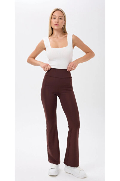 ALKY STORE Yüksek Bel Toparlayıcı İspanyol Paça Tayt