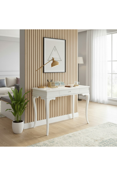 Wooding Mobilya 110 Cm Masif Rustik Beyaz Dresuar