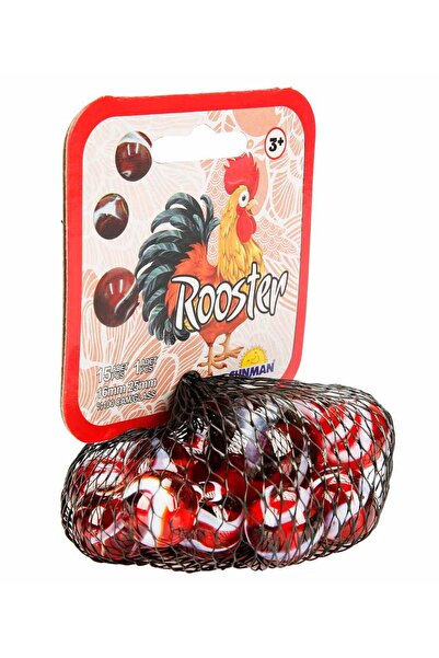 PopŞeker Horoz Kırmızı Misket Oyunu – Cam Bilye Seti Büyük Boy Misketli 16 Parça