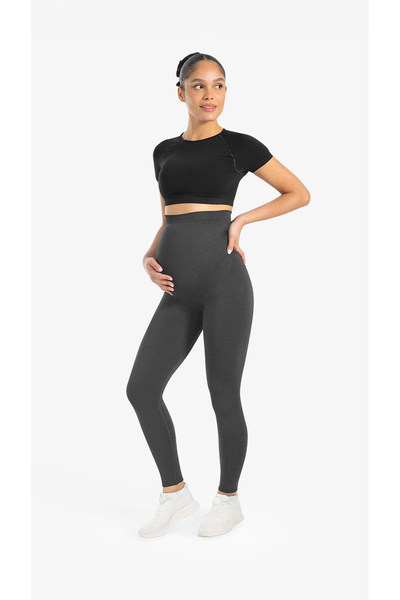 cervus Bloomar Women's Seamless Maternity Leggings – Stretchy with Abdominal Support and Stitch-Free Maternity Leggings