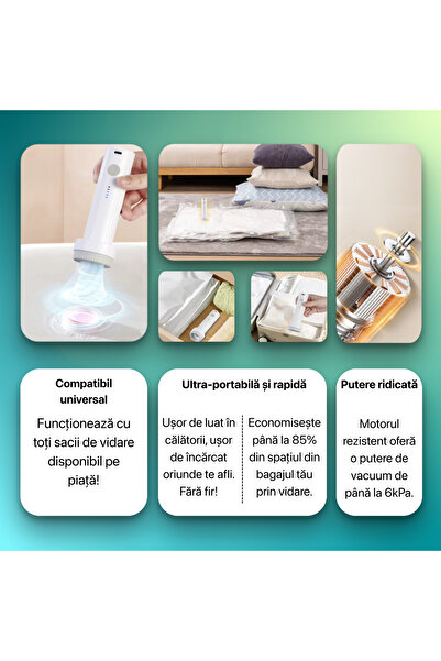 Niru Pompa vid electrica MiniAir™ 5-in-1 USB-C Portabila - vidare haine, lenjerii, paturi