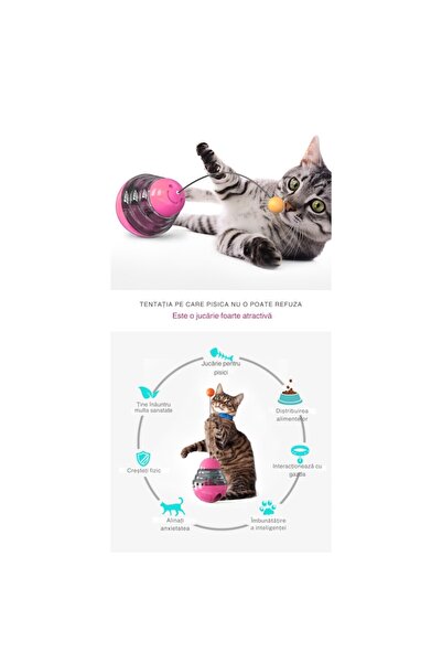 StfTauc Jucărie interactivă cu distribuire de recompense pentru pisici și câini de talie mică - Eliberare lentă -