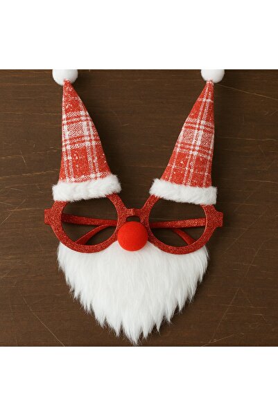 TOYFEST نظارات رأس السنة الجديدة، قبعة سانتا كلوز ذات اللحية، إكسسوار للحفلات...