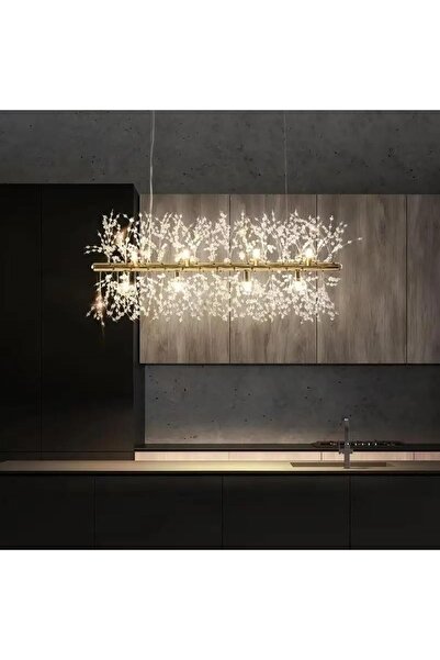 LaKasa LED chandelier, Dandelion Radiance Line Gold, 9xG9