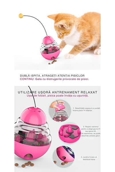 StfTauc Jucărie interactivă cu distribuire de recompense pentru pisici și câini de talie mică - Eliberare lentă -