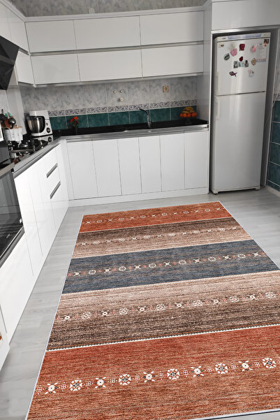 VOPTEKS Renkli Halı Mutfak Halısı Makinede Yıkanabilir Halı Kaymaz Taban Halı