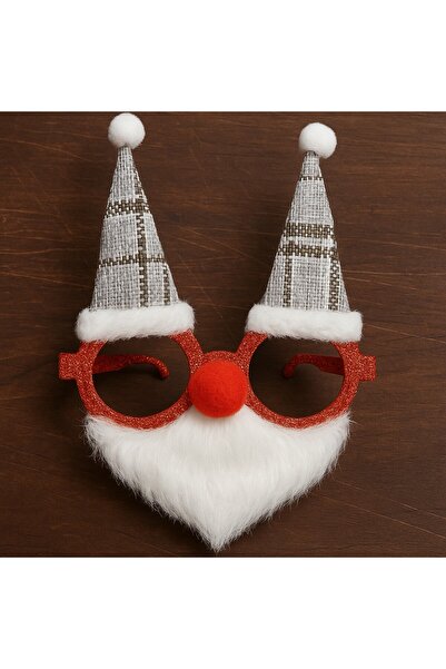 TOYFEST نظارات رأس السنة الجديدة، قبعة سانتا كلوز ذات اللحية، إكسسوار للحفلات...