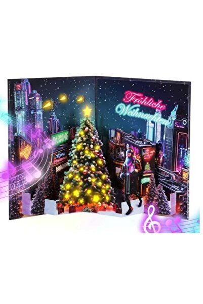Zd Trading Felicitare de Crăciun pop-up germană unică cu lumini și muzică — T...