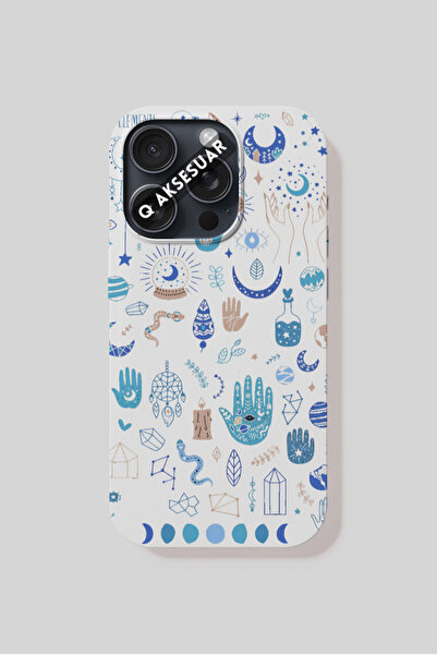 Q Aksesuar حافظة هاتف بتصميم نمط متوافق مع آيفون 16 بلس - أبيض