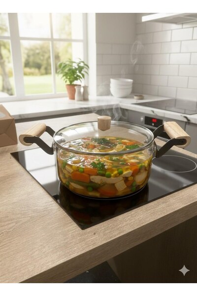 Qerhome Chef Prime Borosilicate Glass Cookware 2500 ml