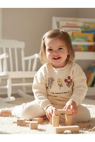 Zekids Baby Girl Floral Patterned Tracksuit Set