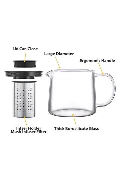 cc bin shihon 1-liter heat-resistant glass teapot