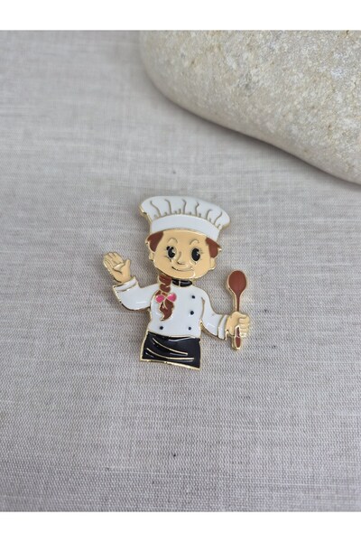 PİNA HEDİYELİK AKSESUAR Aşçı Broş Öğretmenler Günü Yaka İğnesi Meslek İğnesi Doğum Günü Hediyesi Yılbaşı Hediyesi